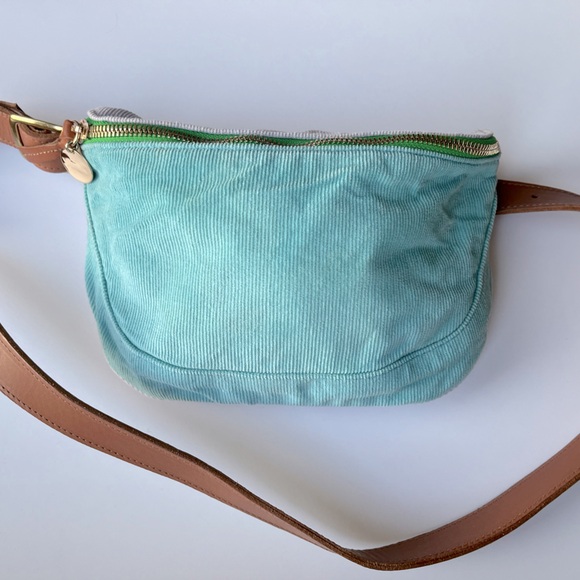 Clare V Light Blue and Tan Crossbody Bag - Picture 1 of 6